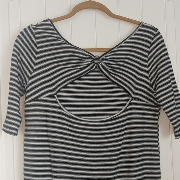 NWT Free People striped openback dress black/ivory - Picture 2 of 6